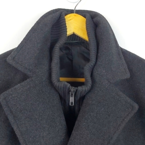 Ralph Lauren Mens Dark Gray Double-Breasted Pea Coat Wool Labrada Luxe Sz.44 - Picture 4 of 14
